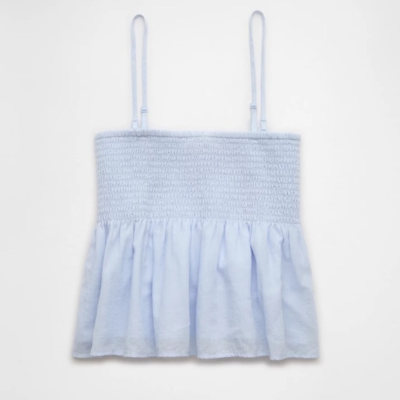 NWT American Eagle Smocked Babydoll Bow Tank Top - Picture 4 of 9